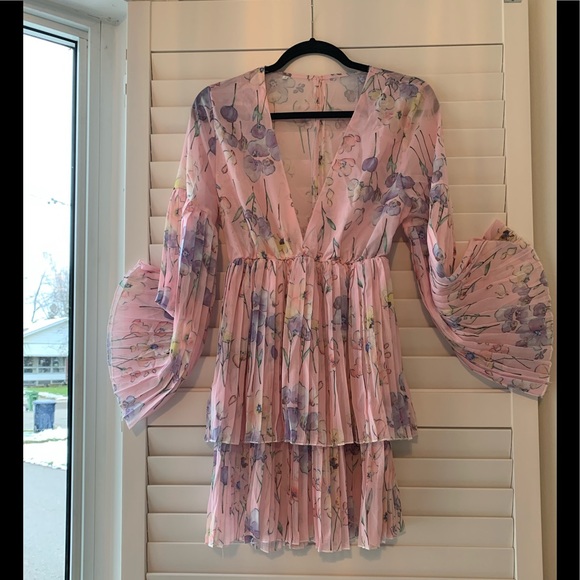 Classy Easter water colour pleated Dress - Picture 2 of 12